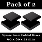 2x Square Jewellery Gift Boxes For Pendant Earrings Necklace Foam Padded