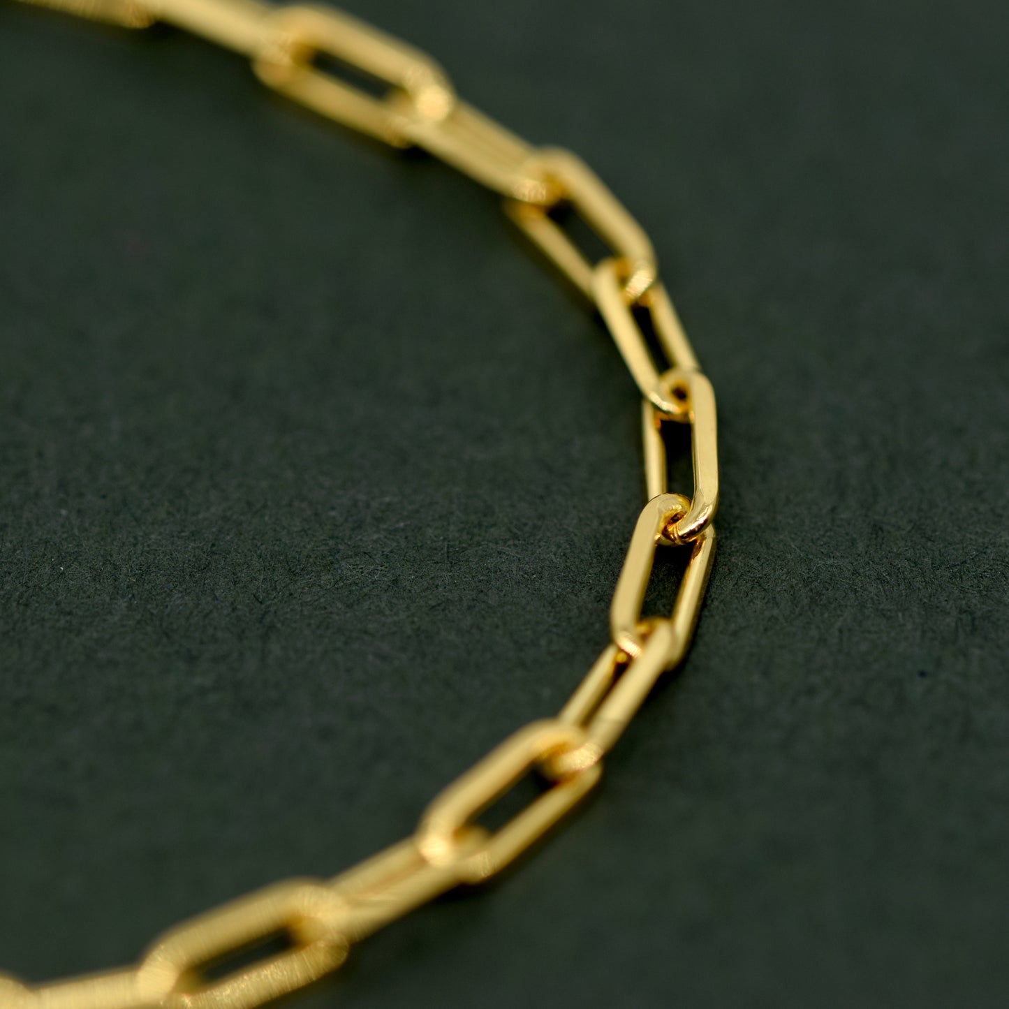 Gold Plated Sterling Silver 2.7mm Paperclip Chain Bracelet