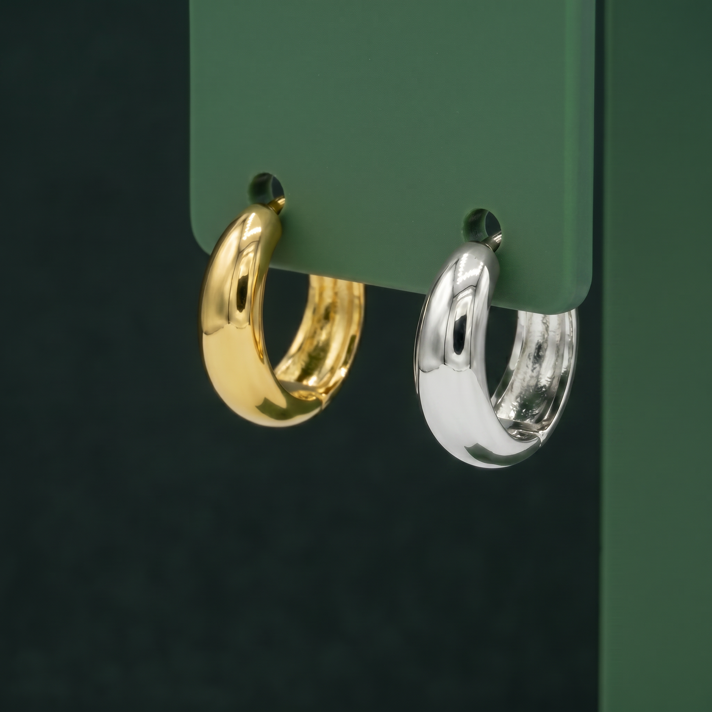 10/12mm Chunky Huggie Hoop Earrings