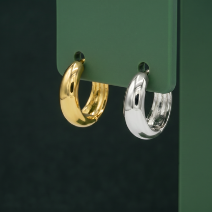 10/12mm Chunky Huggie Hoop Earrings