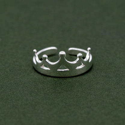 925 Sterling Silver Crown Toe/Adjustable Ring