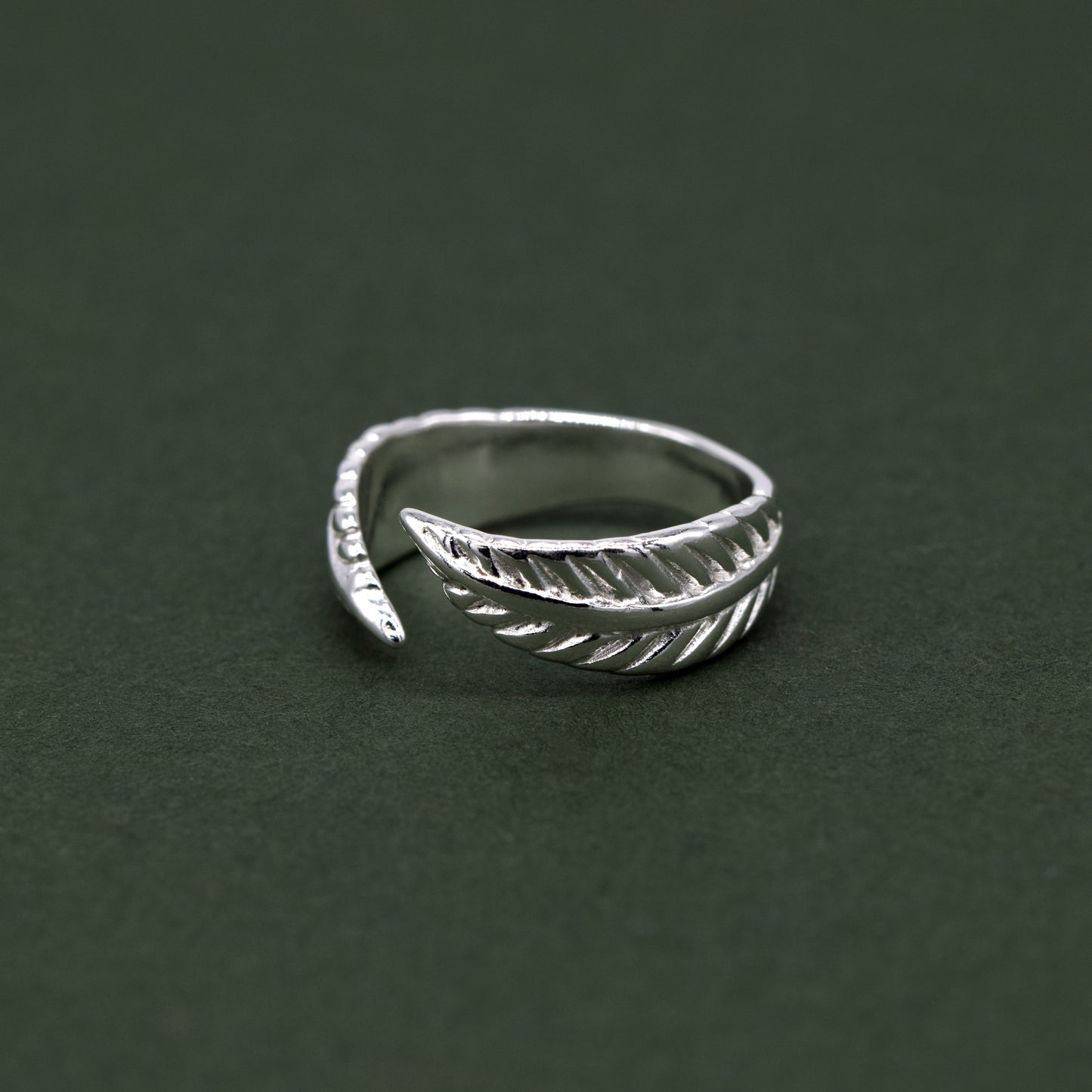 925 Sterling Silver Feather Toe/Adjustable Ring