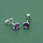 925 Sterling Silver 4mm Coloured Gem C/Z Stud Earrings
