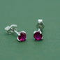 925 Sterling Silver 4mm Coloured Gem C/Z Stud Earrings