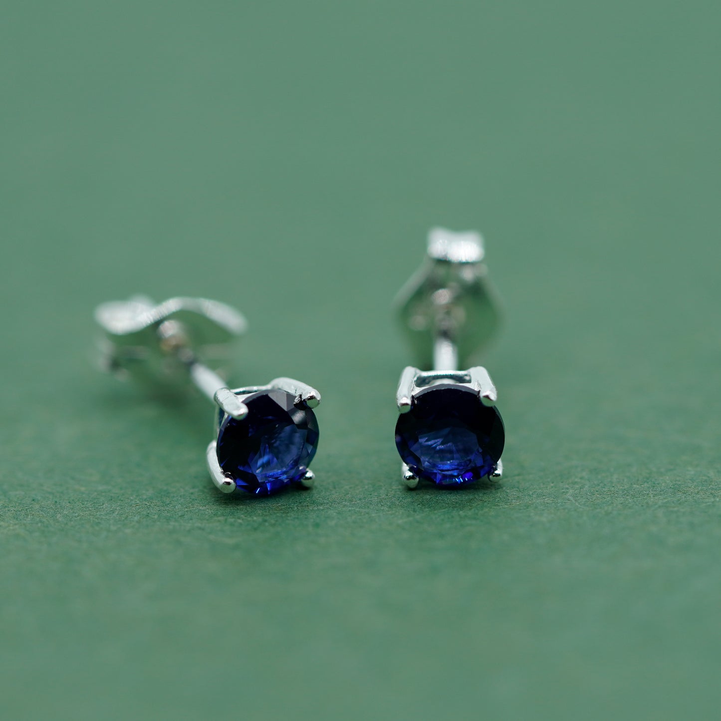 925 Sterling Silver 4mm Coloured Gem C/Z Stud Earrings