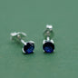 925 Sterling Silver 4mm Coloured Gem C/Z Stud Earrings