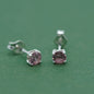 925 Sterling Silver 4mm Coloured Gem C/Z Stud Earrings