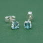 925 Sterling Silver 4mm Coloured Gem C/Z Stud Earrings