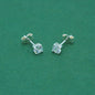 925 Sterling Silver Clear CZ Stud Earrings 4mm, Diamond Style Cubic Zirconia Studs, Minimal Dainty Crystal Earrings