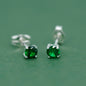 925 Sterling Silver 4mm Coloured Gem C/Z Stud Earrings