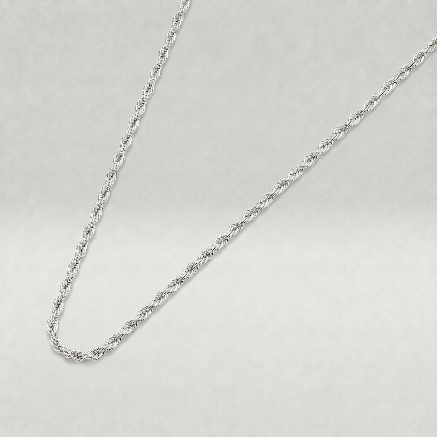 925 Sterling Silver 1.4mm Rope Chain Necklace
