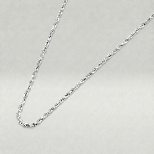 925 Sterling Silver 1.4mm Rope Chain Necklace