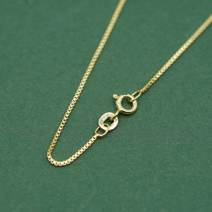 Gold Plated 925 Sterling Silver 0.9mm Box Chain Necklace