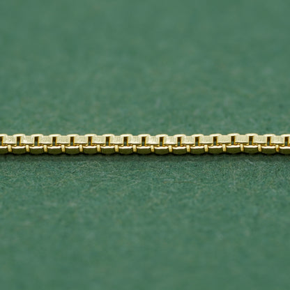 Gold Plated 925 Sterling Silver 0.9mm Box Chain Necklace