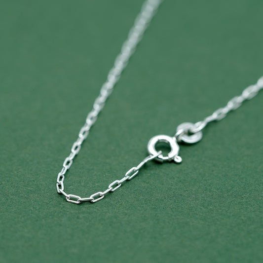 925 Sterling Silver 1.4mm Paperclip Chain Necklace
