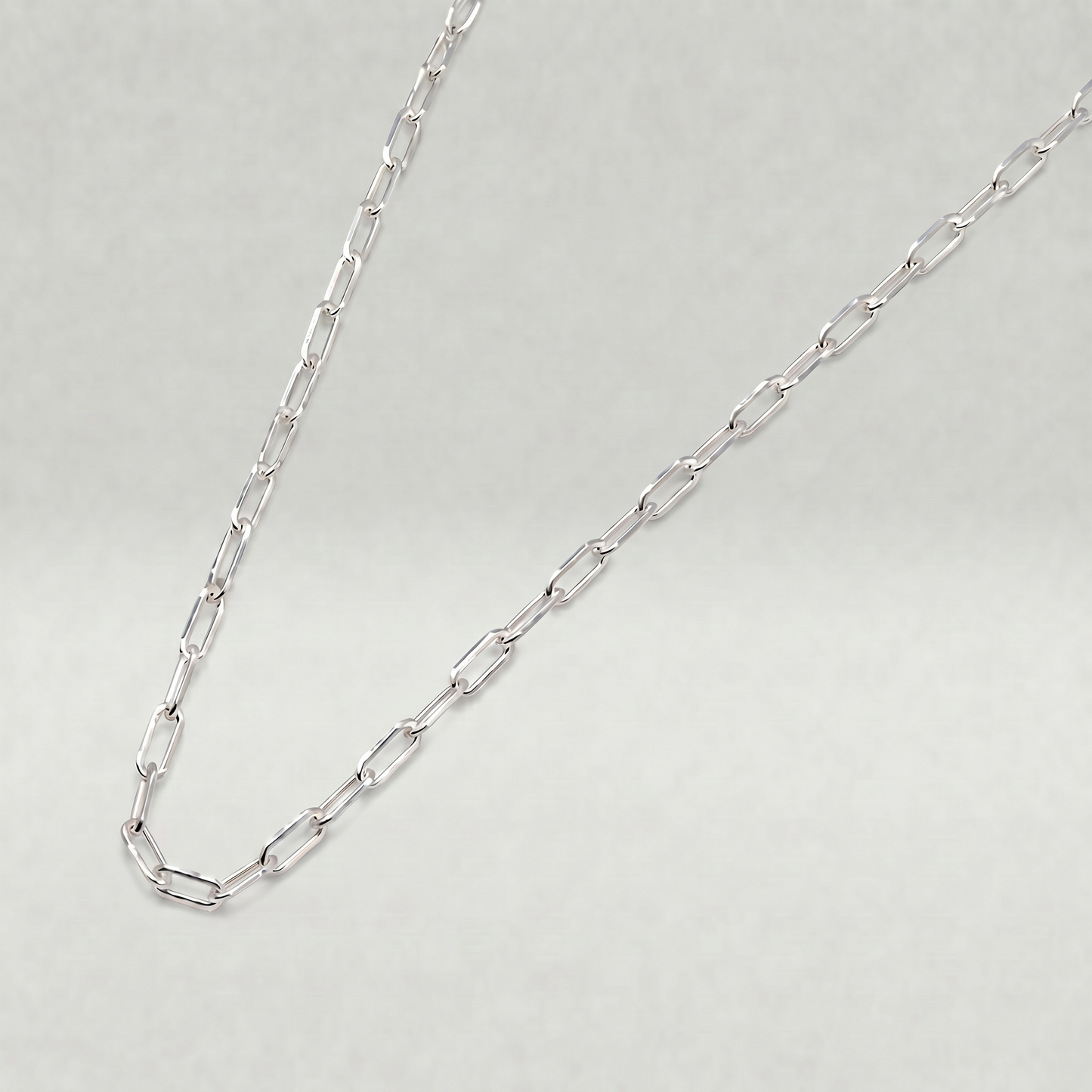 925 Sterling Silver 1.4mm Paperclip Chain Necklace