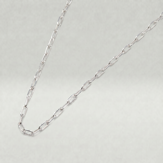 925 Sterling Silver 1.4mm Paperclip Chain Necklace