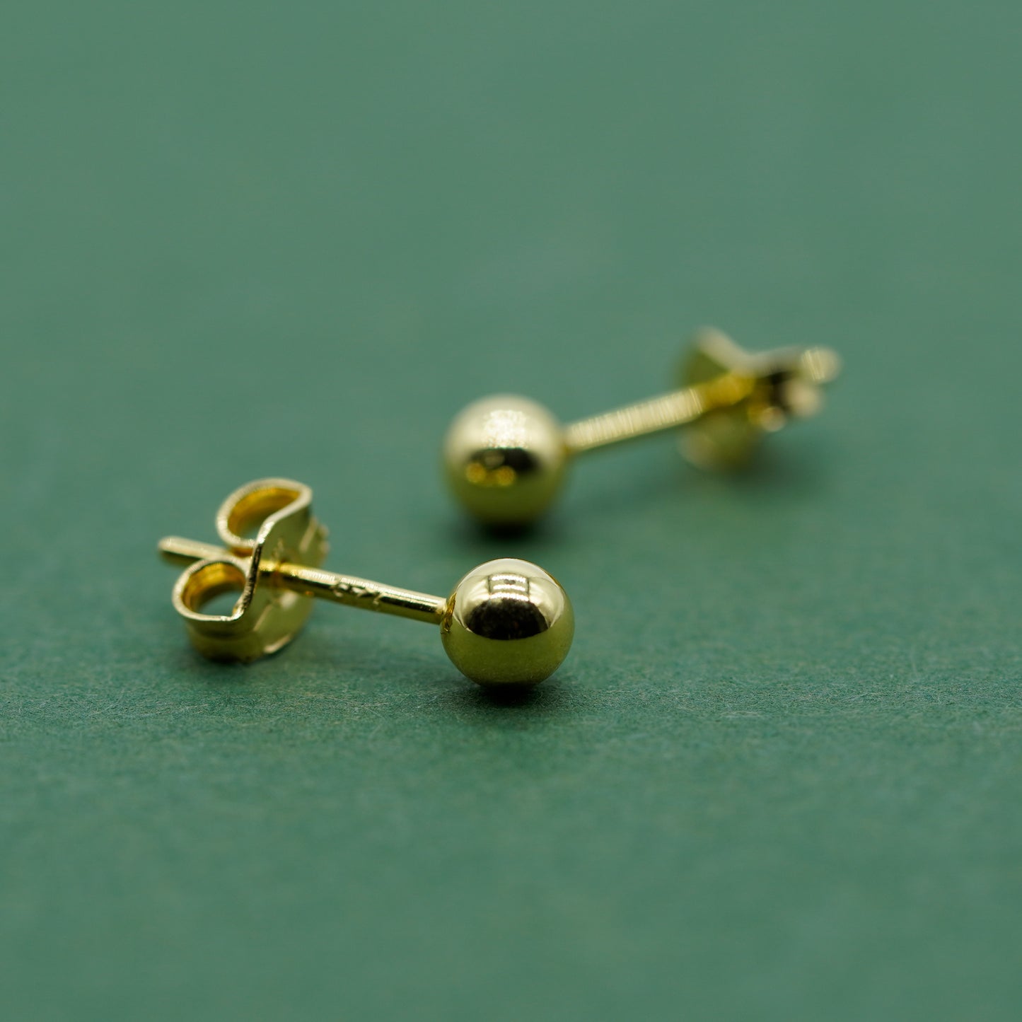 Gold Plated 925 Sterling Silver Polished Studs/Earrings (3mm, 4mm, 5mm & 6mm)