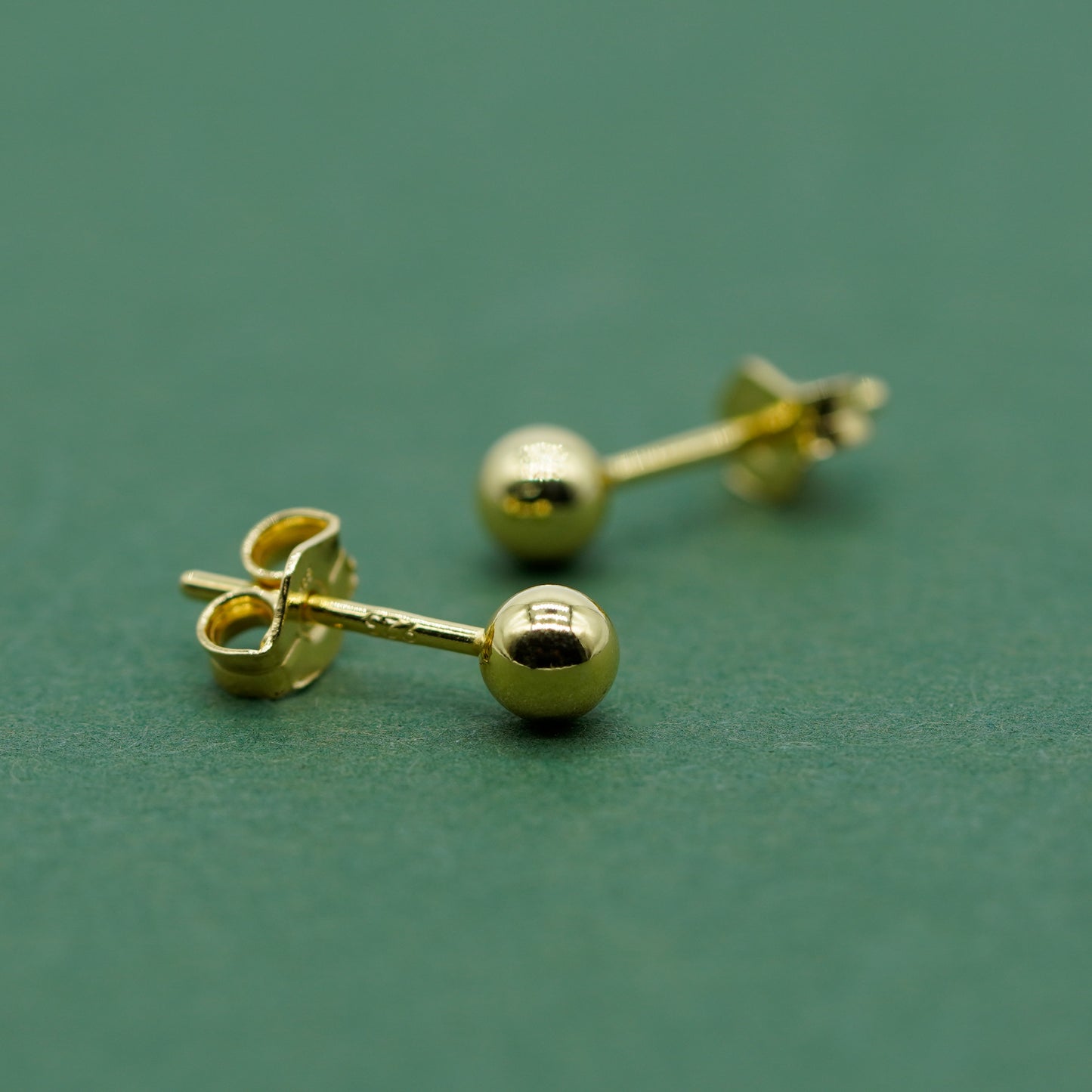 Gold Plated 925 Sterling Silver Polished Studs/Earrings (3mm, 4mm, 5mm & 6mm)