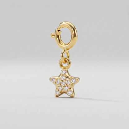4mm CZ Pavé Star Charm