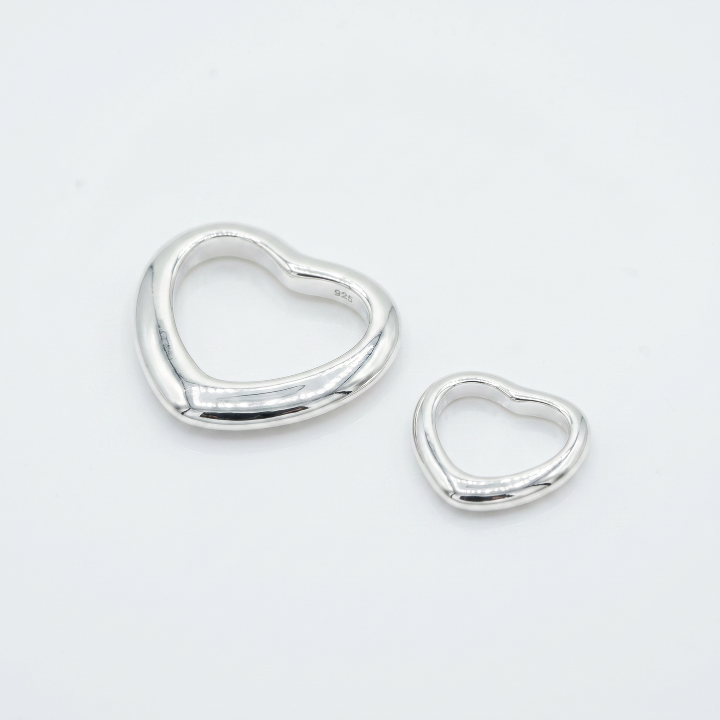 925 Sterling Silver Floating Heart Charm Pendant