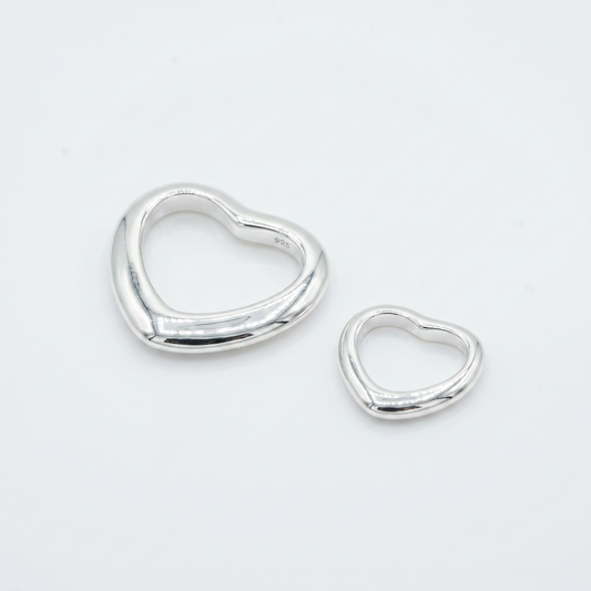 925 Sterling Silver Floating Heart Charm Pendant