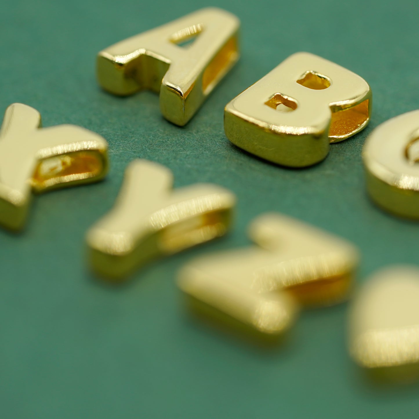 Gold Plated 925 Sterling Silver Alphabet Letter Threader Bead Charm A - Z