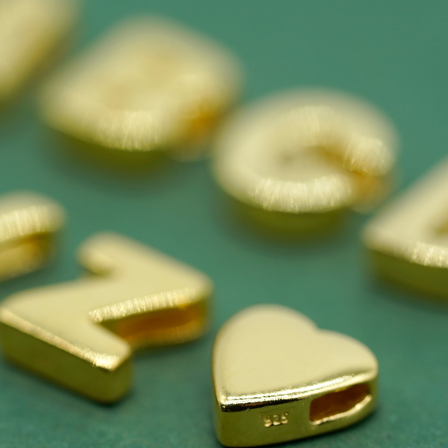 Gold Plated 925 Sterling Silver Alphabet Letter Threader Bead Charm A - Z