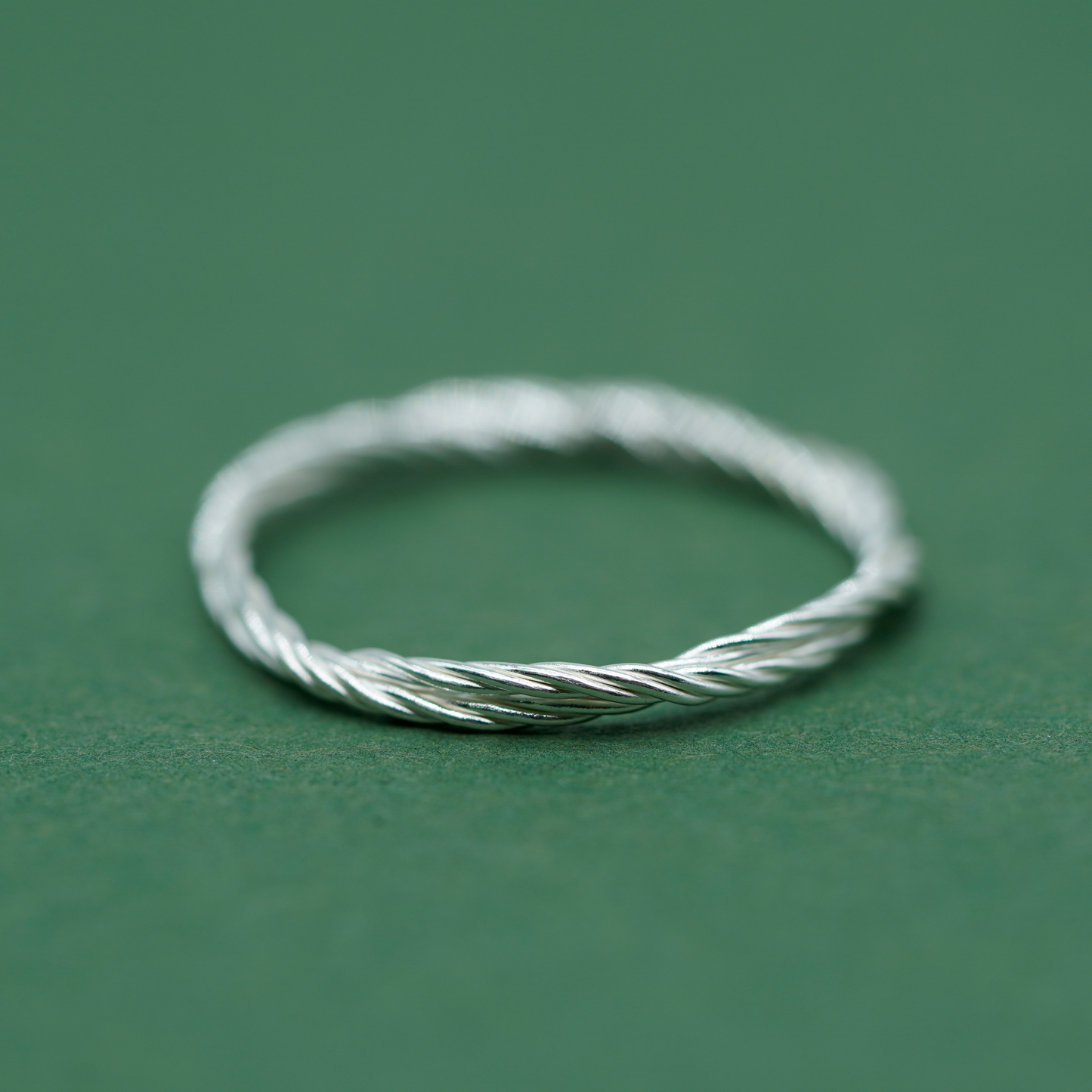 925 Sterling Silver 1.7mm Corda Rope Ring