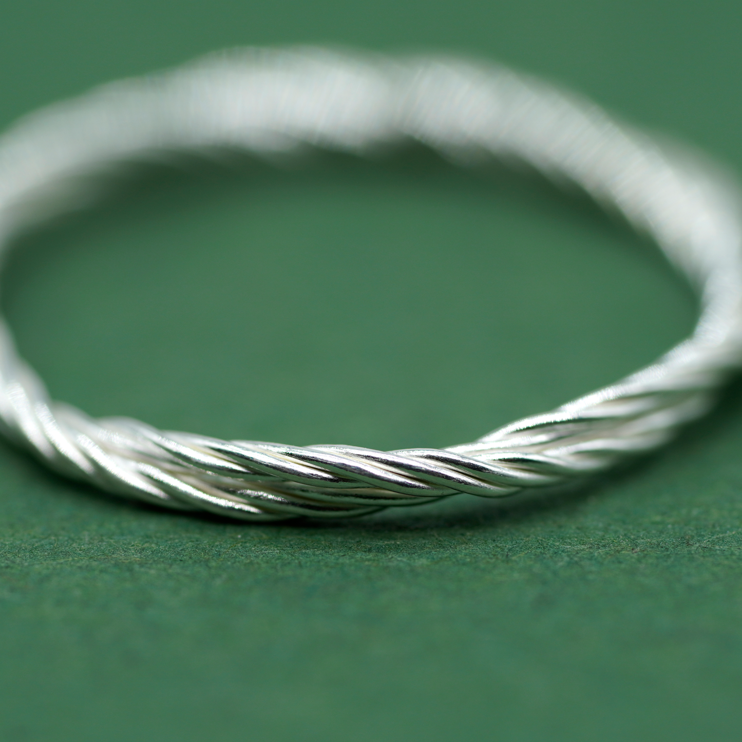 925 Sterling Silver 1.7mm Corda Rope Ring
