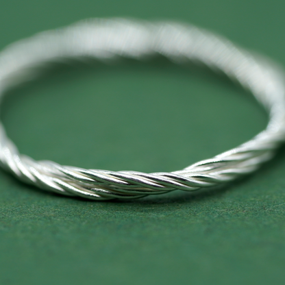 925 Sterling Silver 1.7mm Corda Rope Ring