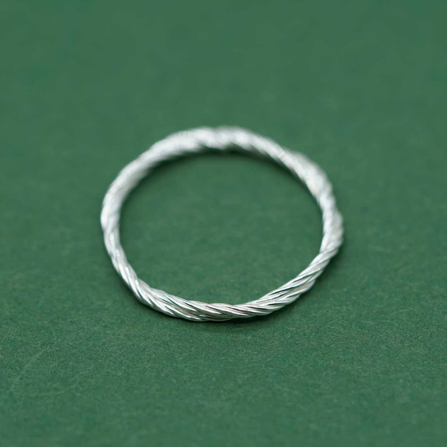 925 Sterling Silver 1.7mm Corda Rope Ring