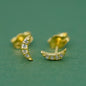 Gold Plated 925 Sterling Silver 7.5mm Cubic Zirconia Crescent Moon Studs