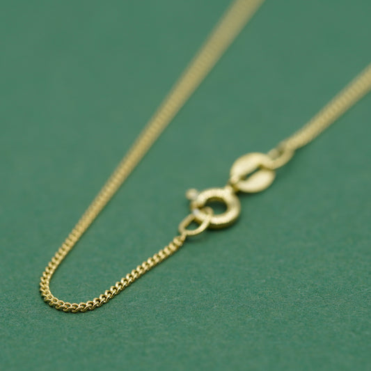 Gold Plated 925 Sterling Silver Curb Chain Necklace