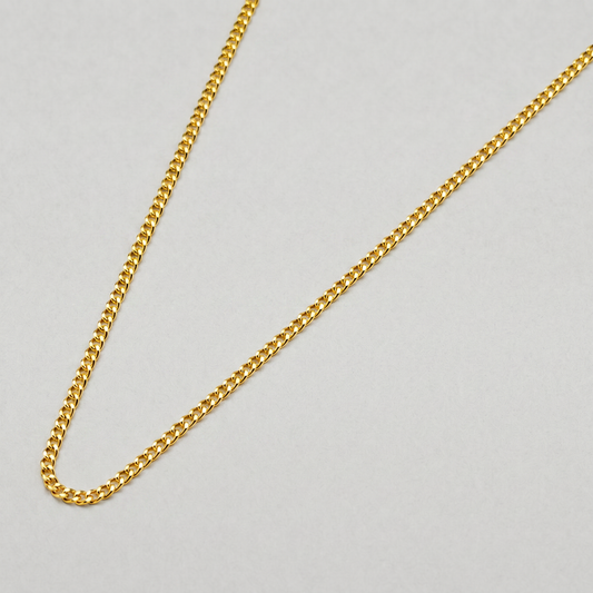 Gold Plated 925 Sterling Silver Curb Chain Necklace