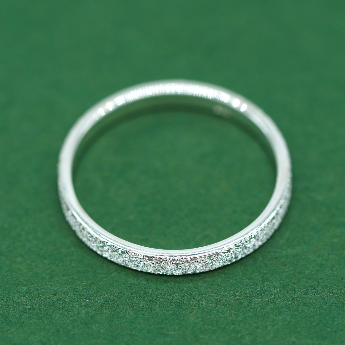 925 Sterling Silver 2.4mm Stardust/Frosted Band Ring
