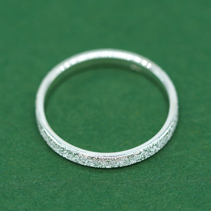 925 Sterling Silver 2.4mm Stardust/Frosted Band Ring