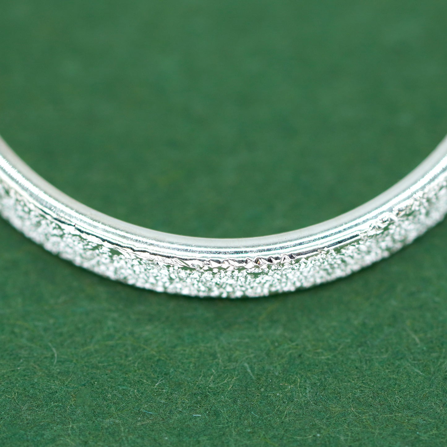 925 Sterling Silver 2.4mm Stardust/Frosted Band Ring