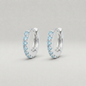 Sterling Silver Aquamarine CZ Huggie Hoops