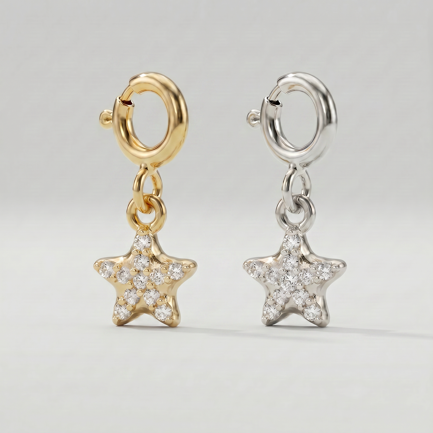 4mm CZ Pavé Star Charm