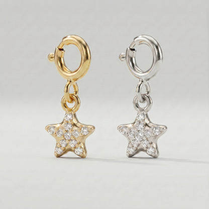 4mm CZ Pavé Star Charm