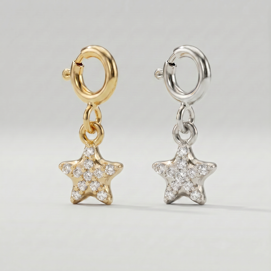 4mm CZ Pavé Star Charm