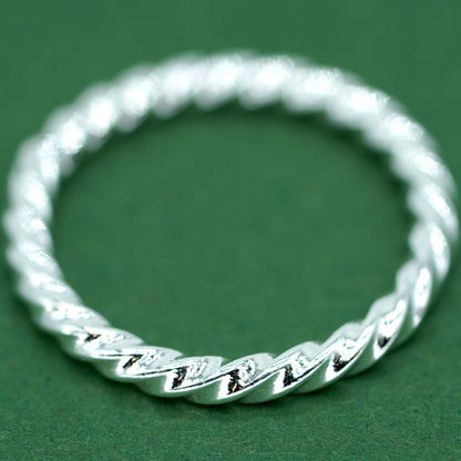 925 Sterling Silver 2.2mm Twisted Ring Band