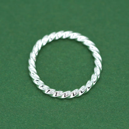 925 Sterling Silver 2.2mm Twisted Ring Band