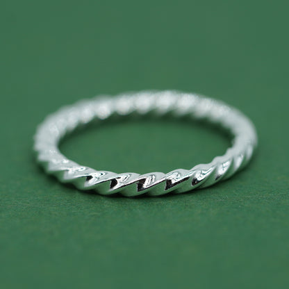 925 Sterling Silver 2.2mm Twisted Ring Band