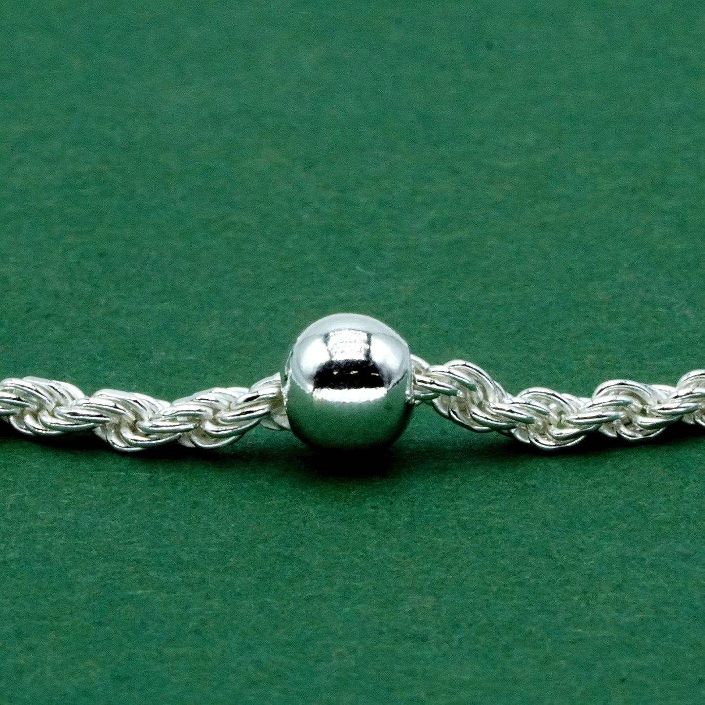 925 Sterling Silver Beaded Rope Chain Bracelet, Minimalist Silver Ball Bracelet, Gift for Her, Birthday Gift, Everyday Jewellery