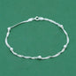 925 Sterling Silver Beaded Singapore Chain Anklet