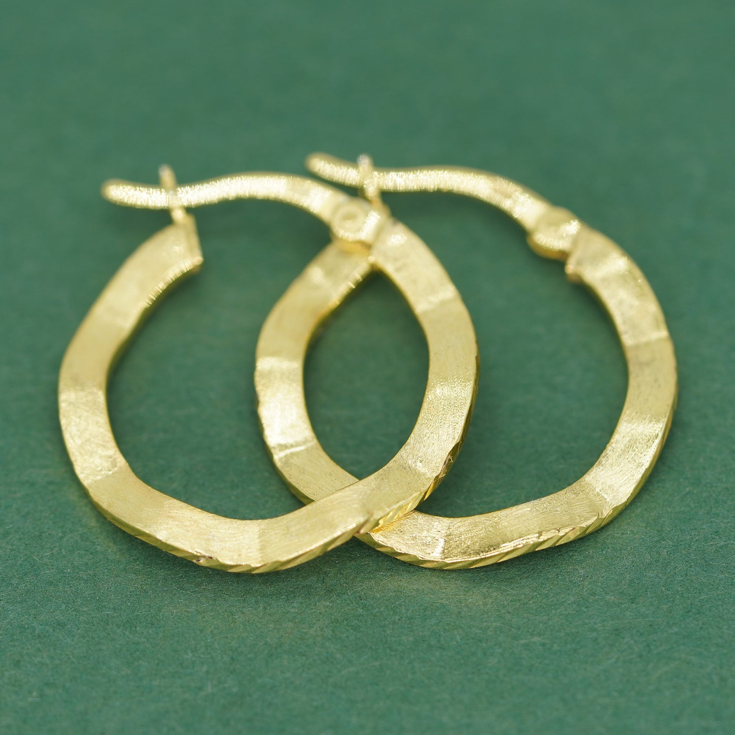 Vintage Effect Wavy Creole Hoop Earrings, 925 Sterling Silver or 18k Gold Plated Hoops, Textured Classic Earrings, Gift for Her