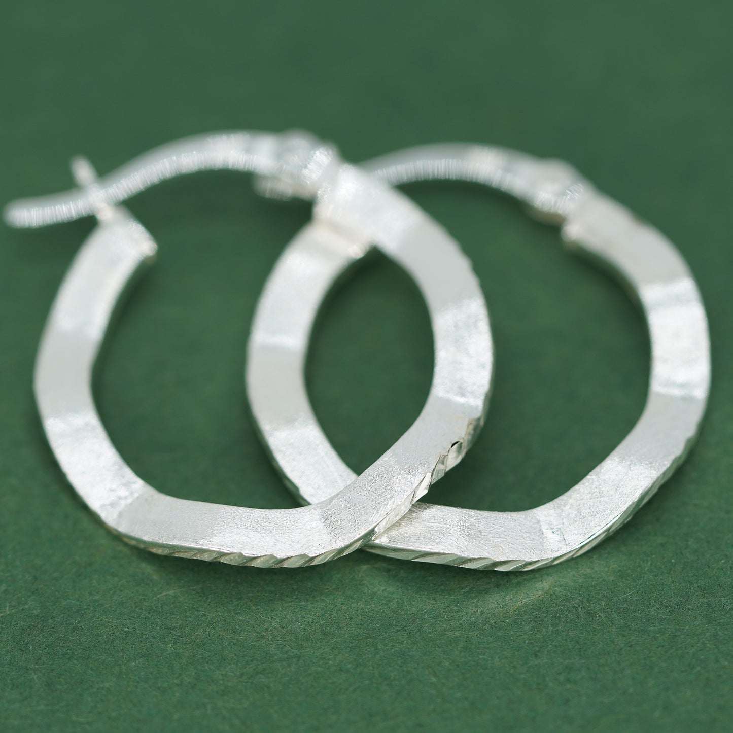 Vintage Effect Wavy Creole Hoop Earrings, 925 Sterling Silver or 18k Gold Plated Hoops, Textured Classic Earrings, Gift for Her