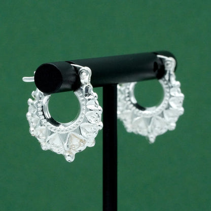 Victorian Spike Creole Earrings, 925 Sterling Silver Statement Hoops, Vintage Inspired Earrings, Gift for Her